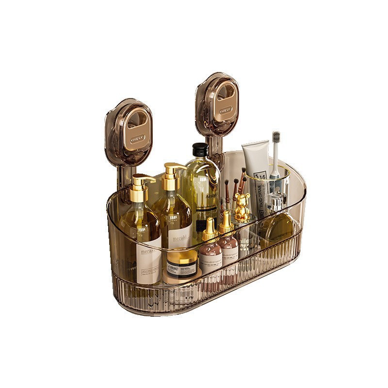 Suction Wall Shelf – No Drilling Needed - ຊັ້ນວາງຂອງໃນຫ້ອງນ້ຳ ມີຕົ້ນດູດອາກາດ ຕິດຝາໄດ້ງ່າຍ ໂດຍບໍ່ຕ້ອງເຈາະ